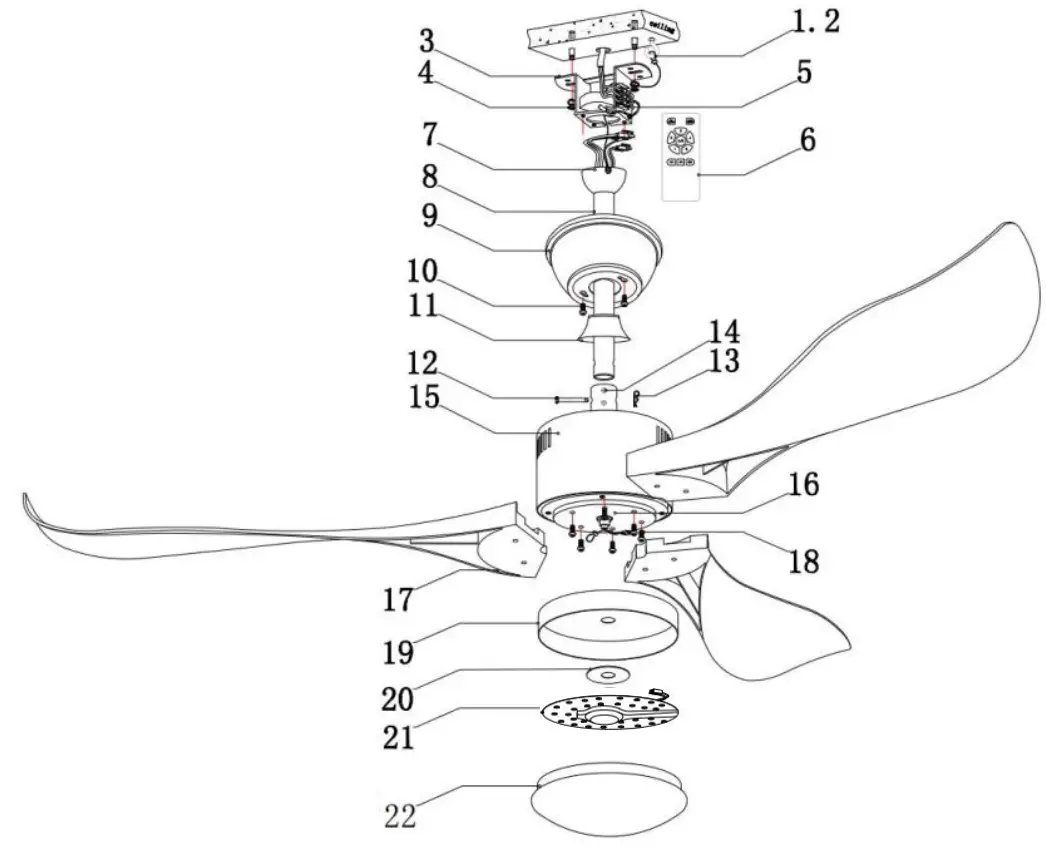 QAZQA 102718 Modern Ceiling Fan - overview 3