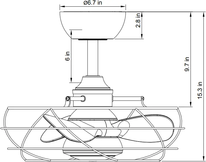 IHOMEadore A559401CB110V 8.7 Inch Bronze LED Indoor Ceiling Fan - d4