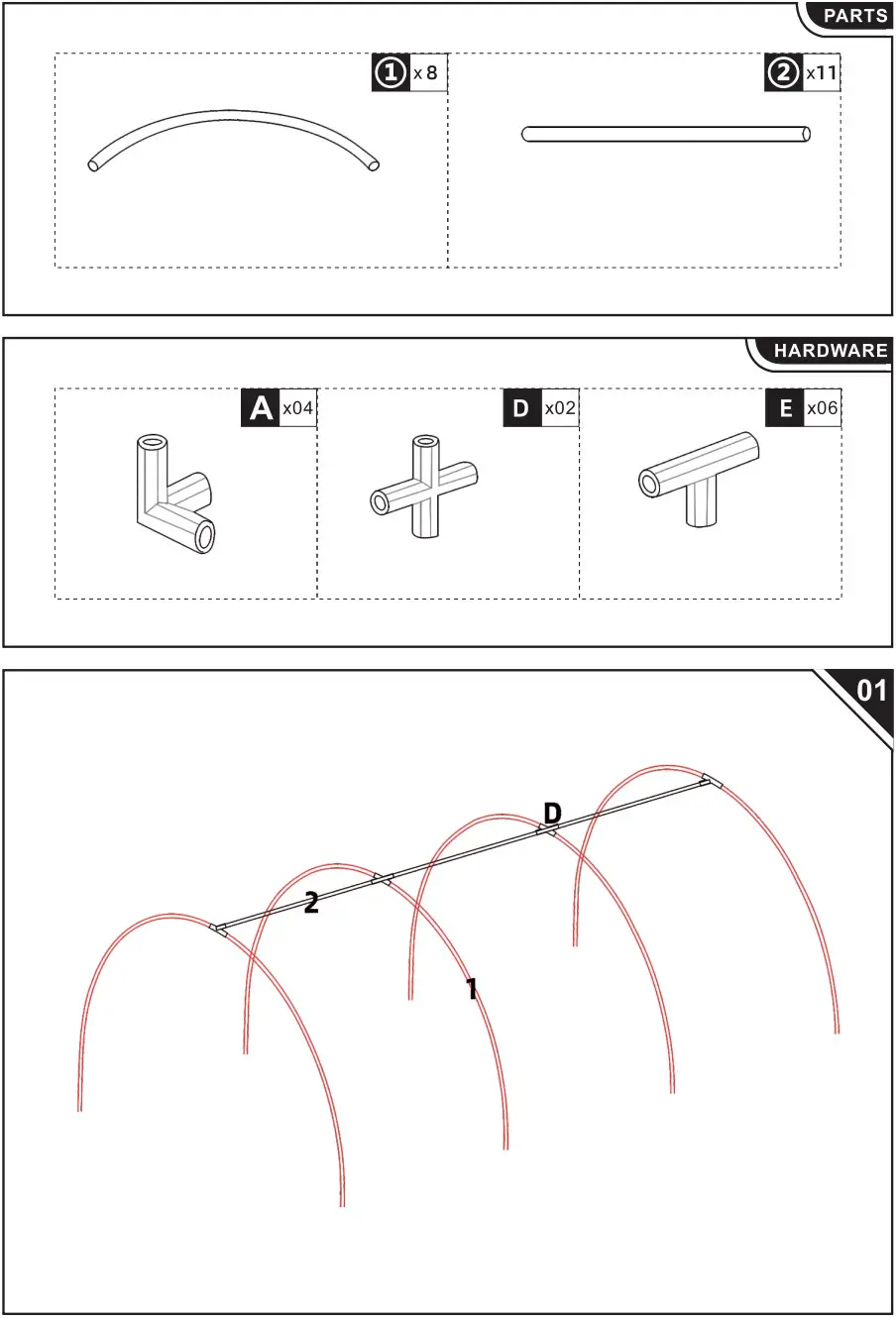 Outsunny 845 234V05 Small Polytunnel Greenhouse - FIGURE 1