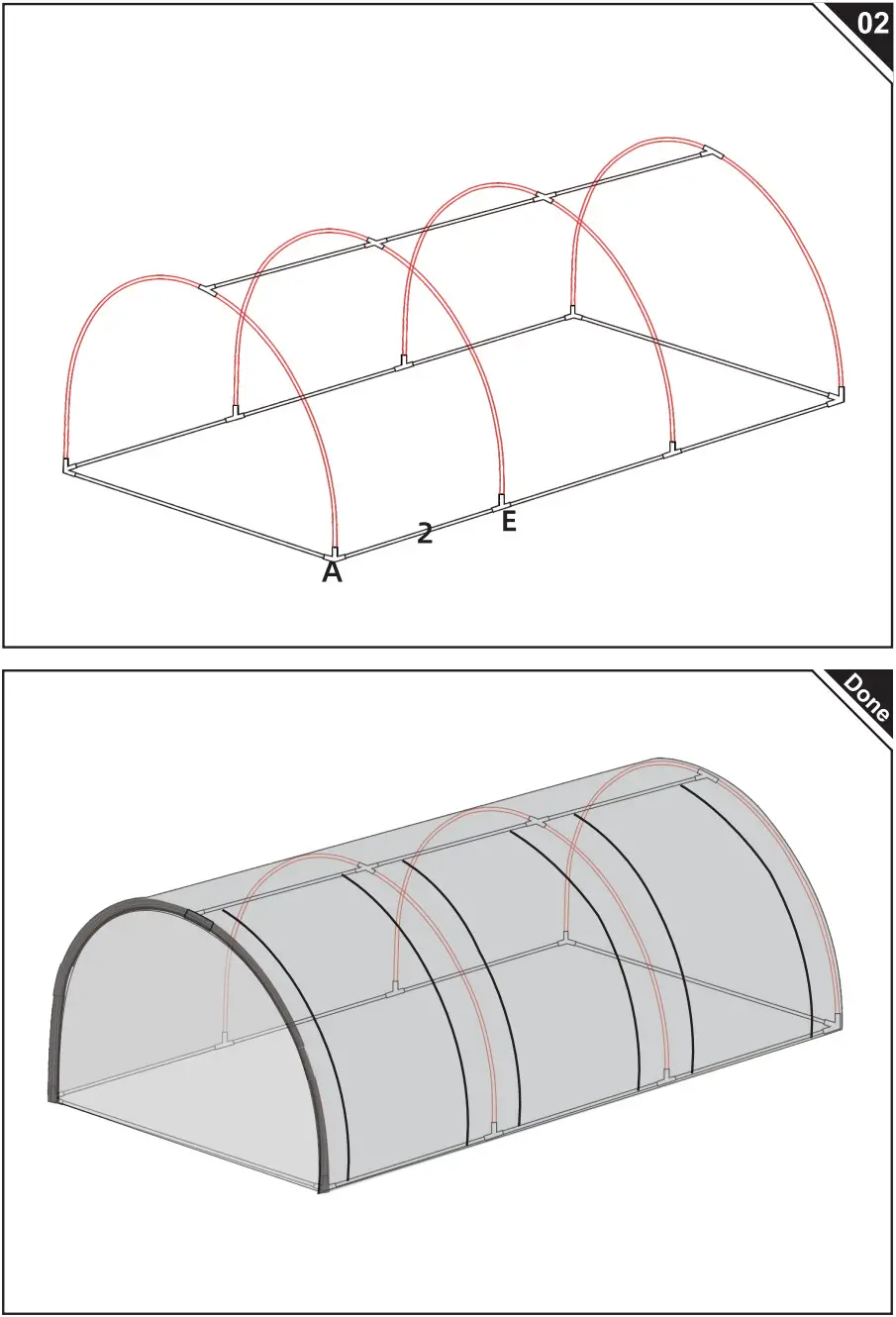 Outsunny 845 234V05 Small Polytunnel Greenhouse - FIGURE 2