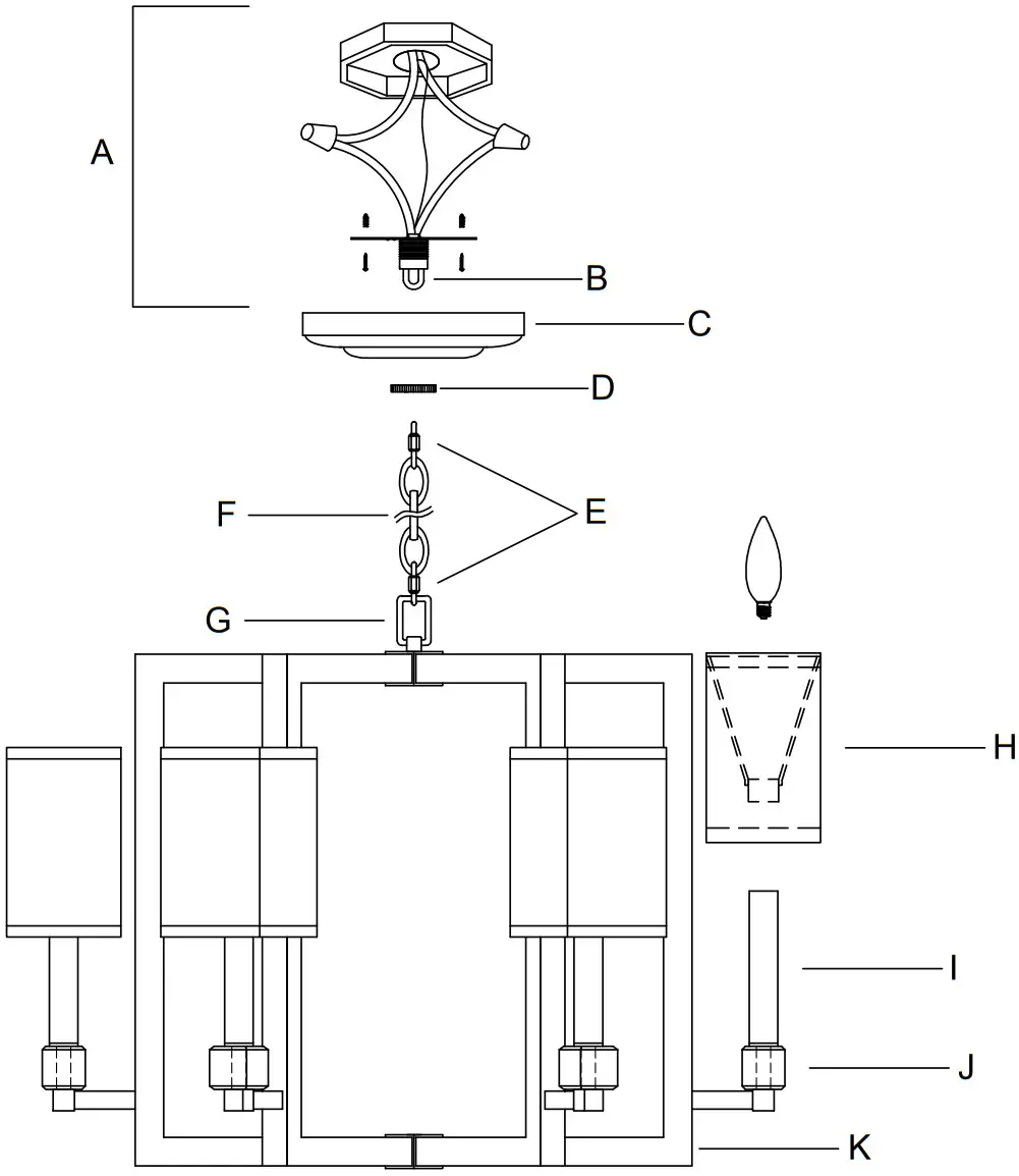 CRYSTORAMA 8886 PN Six Light Chandelier - PART NUMBER