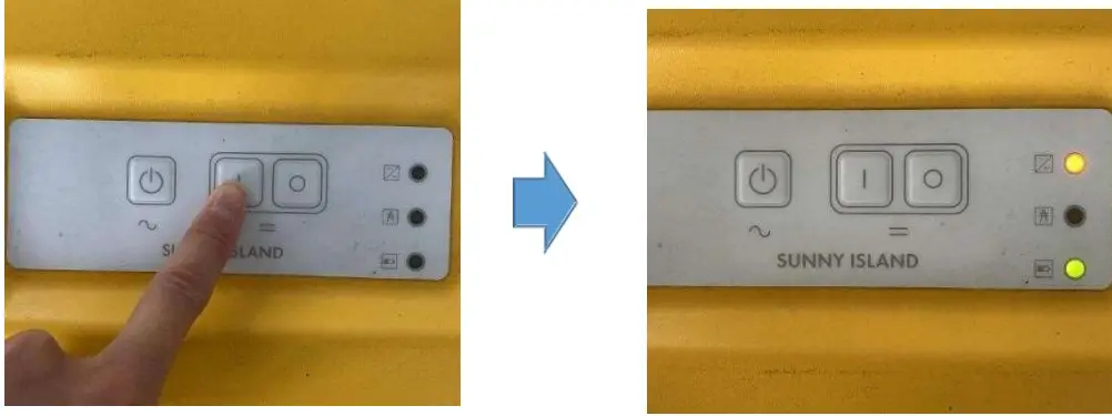 Switch on the inverter