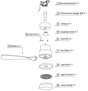 Bella Depot DC5209 Modern Ceiling Fan 05
