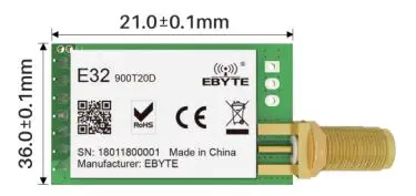 EBYTE E32-900T20D SX1276 868MHz 915MHz DIP Wireless Module - overview