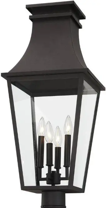 MINKA LAVERY 7996-66 Gloucester 4-Light Black Aluminum Hardwired Outdoor Weather Resistant Post Light