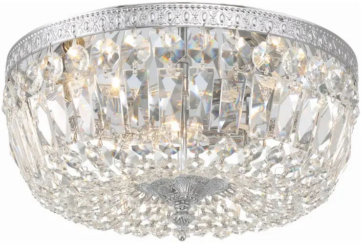 CRYSTORAMA 714-CH-CL-S Three Light Ceiling Mount