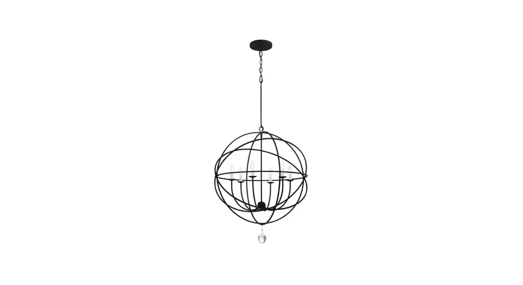 Crystorama 9226-bk Solaris Six Light Chandelier Instruction Manual