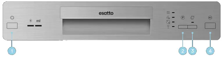 esatto EDW6004S 60cm Freestanding Dishwasher - The Controls