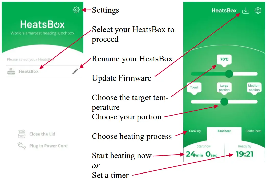 APP Screen Explanations