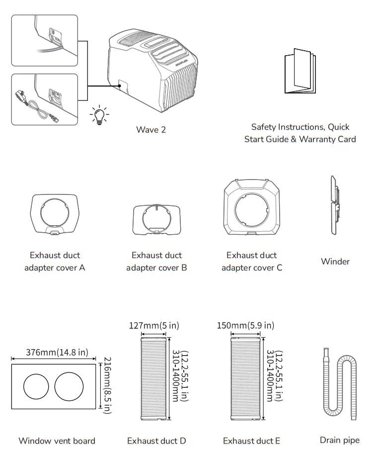 ECOFLOW EFKT210 Wave 2 Portable Air Conditioner - box