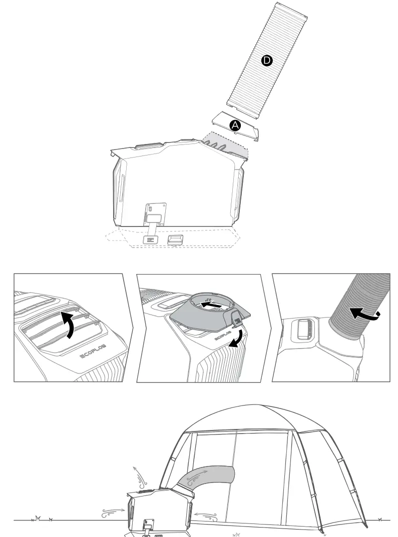 ECOFLOW EFKT210 Wave 2 Portable Air Conditioner - outdor