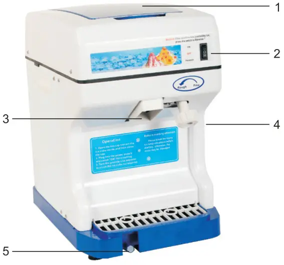 VEVOR By 168 Ice Shaver Machine - Parts Name