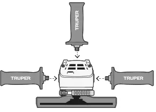 TRUPER ESMA-9N2 3.1 HP Power 9 Inch Angle Grindert - handle