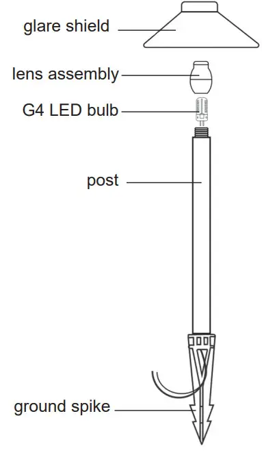 superbrightleds LFB-P02 Series LED Ready Landscape Path Light - Assembly
