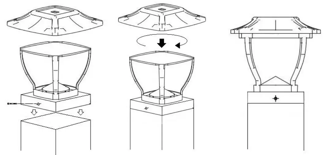 MAXSA-41481-Wave-Style-Metal-and-Glass-Post-Cap-Fence-and-Deck-Lights-fig-3