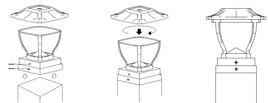 MAXSA-41481-Wave-Style-Metal-and-Glass-Post-Cap-Fence-and-Deck-Lights-fig-5