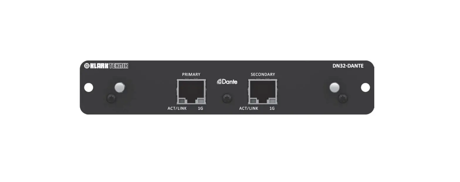 Klark Teknik Dn32-dante Expansion Module Instruction Manual Klark Teknik Dn32-dante Expansion Module Instruction Manual