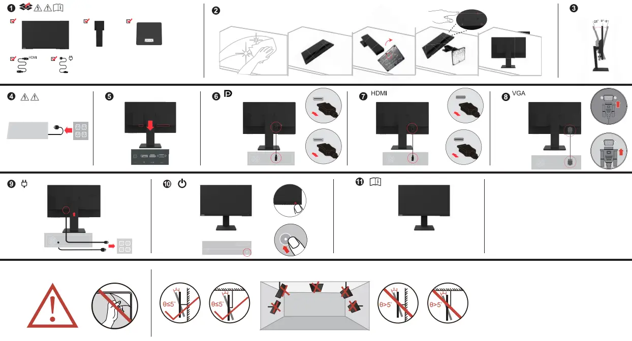 Lenovo ThinkVision E24-20 23.8 Inch Full HD LED 60Hz Monitor