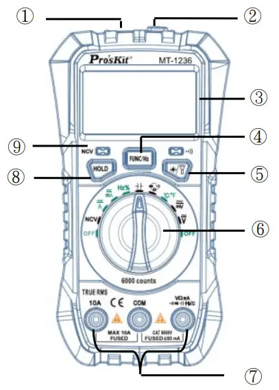 Pro sKit MT 1236 3 5 6 True RMS Multimeter - Meter