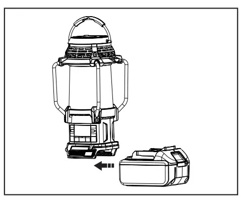 Installing or removing the sliding battery cartridge
