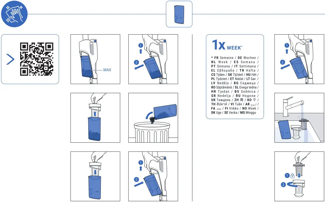 RowenTa ZR009006 Cordless Bagless Vacuum Cleaner Instructions 5