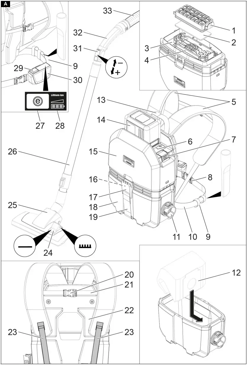 KARCHER BVL 31 Bp Backpack Sucker - FIG