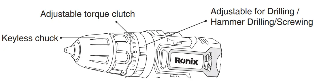 Ronix 8101K 12V Cordless Impact Drill Driver - Keyless chuck