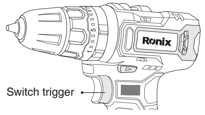Ronix 8101K 12V Cordless Impact Drill Driver - Switch trigger