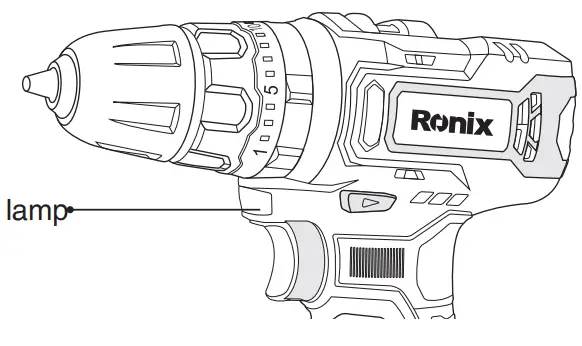 Ronix 8101K 12V Cordless Impact Drill Driver - lamp