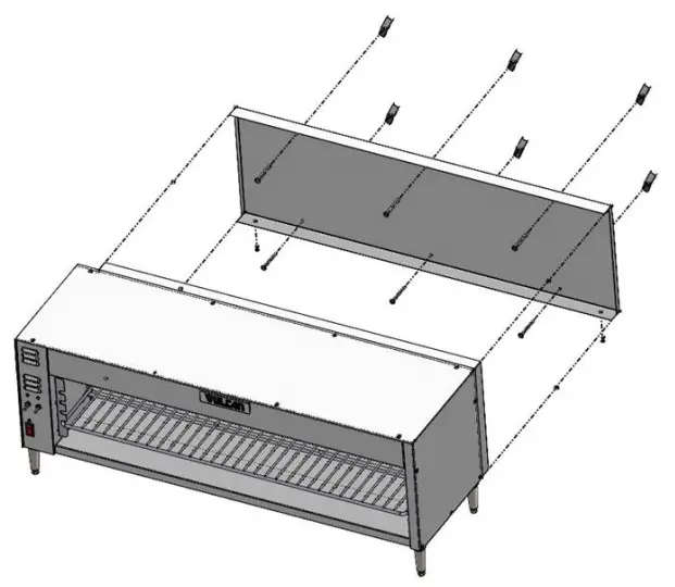 VULCAN 1024C Counter Quartz Heater Electric Cheesemelter - WALL MOUNTING