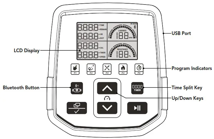 HORIZON Indoor Cycle Exercise Bike - CONSOLE