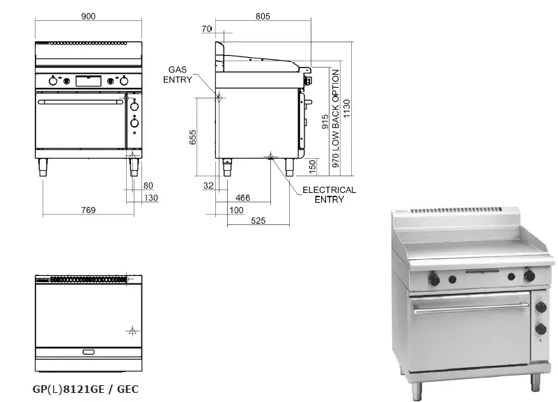Waldorf-P8910GE-Gas-Griddle-Range-Electric-Oven-11