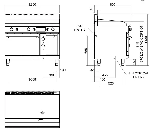 Waldorf-P8910GE-Gas-Griddle-Range-Electric-Oven-12