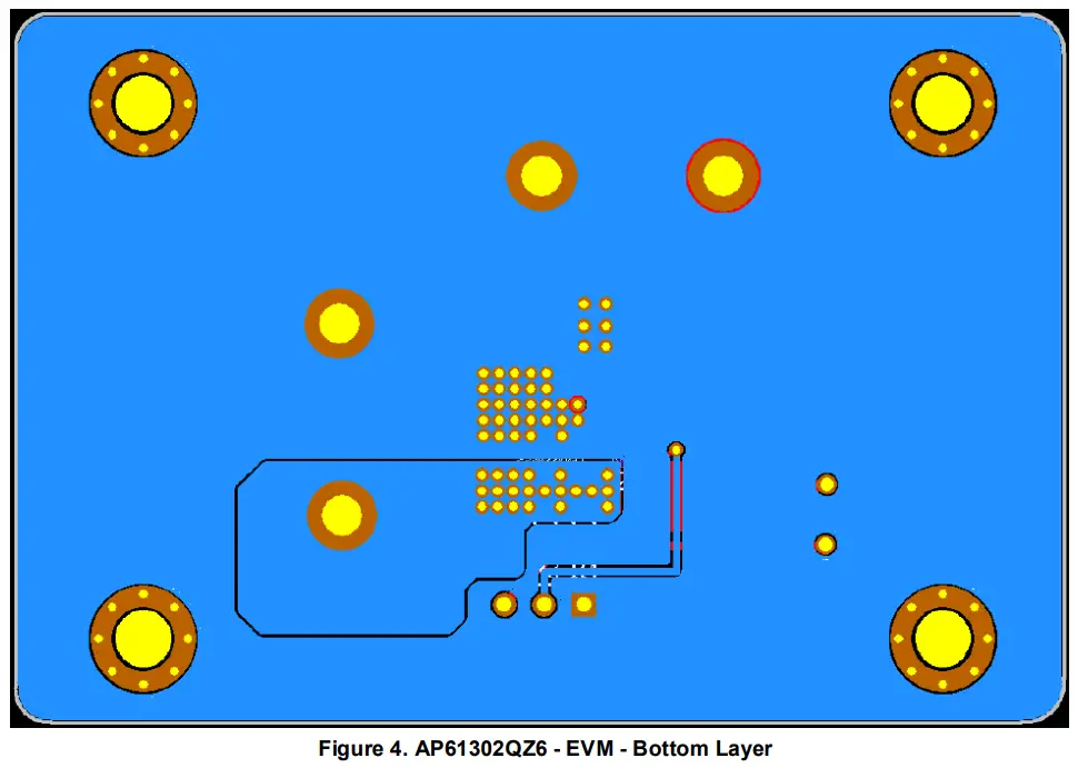 DIODES AP61302QZ6 EVM 2 3v To 5 5v Input 3a Synchronous Buck Converter - Bottom Layout