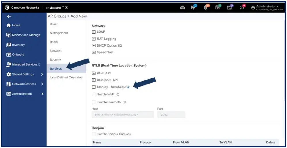 Cambium Networks Cambium-AeroScout Healthcare Solution Configuration - AeroScout section