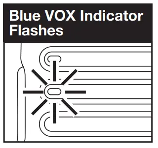 Blue VOX Indicator Flashes