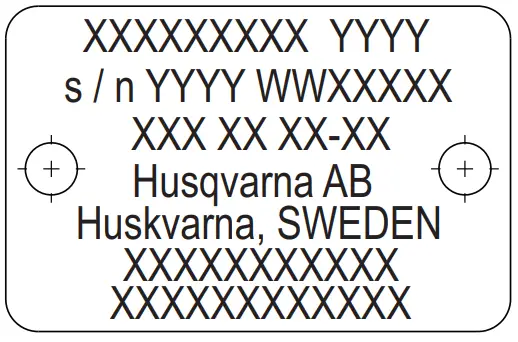 Husqvarna K 770 Dry Cut K 770 Dry Cut OilGuard - Type plate
