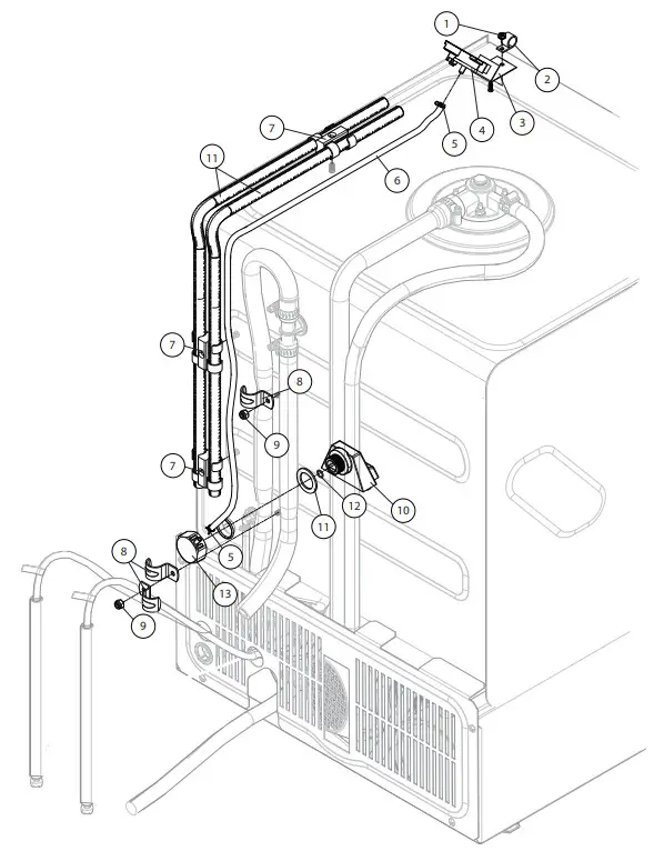 CMA DISHMACHINES UC65e M3 High Temperature Undercounter Dishwasher - Tank Rear