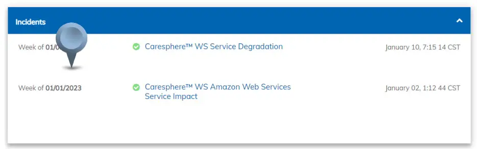 Recent incident summary