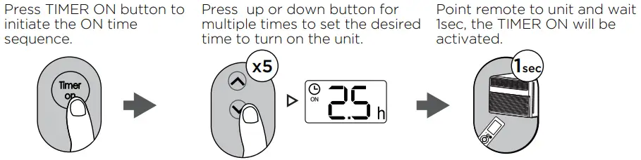 TIMER ON setting
