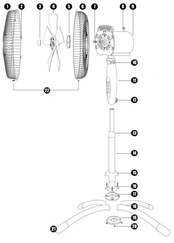 APF40Q 40cm 45W Pedestal Fan 6
