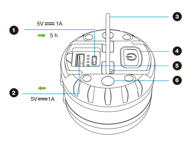 LE 3300010-NW Rechargeable LED Camping Lantern fig4