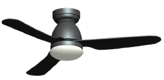 CARRO CES523N6L Triton 52 Inch Integrated LED Indoor Outdoor Black DC Motor Smart Ceiling Fan - Power On