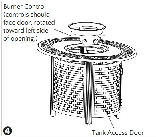 Fire Sense 63696 Davis Oval Aluminum LPG Fire Pit - ASSEMBLY 3