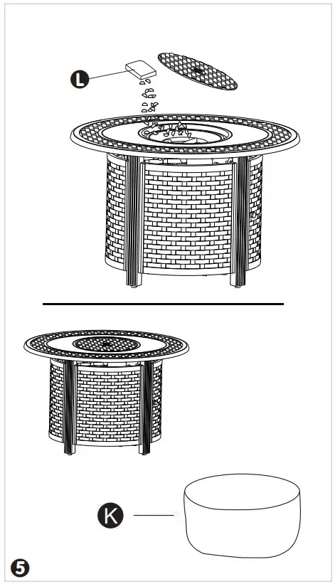 Fire Sense 63696 Davis Oval Aluminum LPG Fire Pit - ASSEMBLY 4