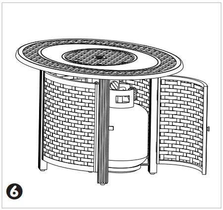 Fire Sense 63696 Davis Oval Aluminum LPG Fire Pit - ASSEMBLY 7