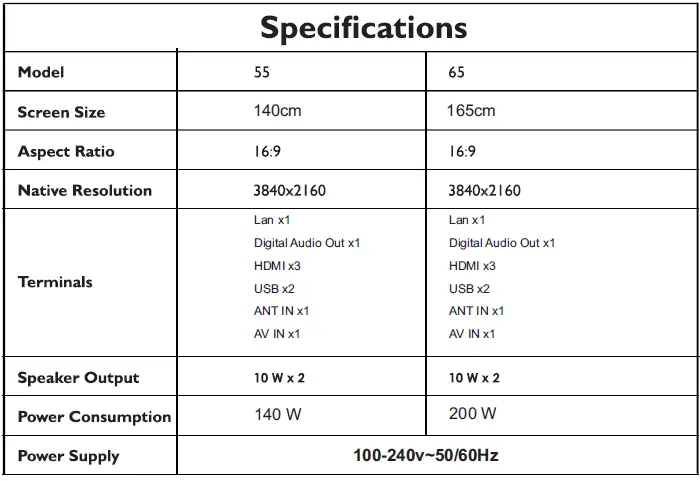 COMPAQ 55 Ultra HD 4K Smart webOS TV 12