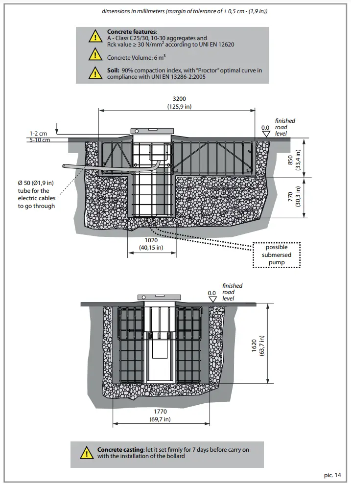 Inserting The Bollard Into Its Seat