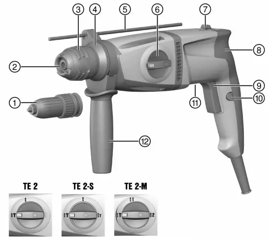 HILTI TE 2 Corded SDS Plus Rotary Hammer - Overview of the product
