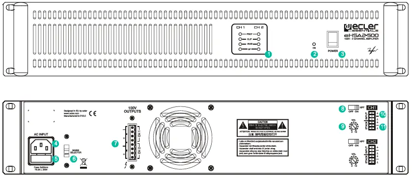 ecler eHSA2-250 High Impedance Amplifiers 1